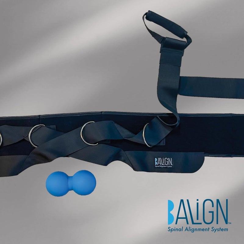 BAlign ® Belt - Patented Doctor-Designed Therapy Tool for Spine Alignment - McKenzie Method Device - Back Pain Relief - Spine Alignment - Pelvic Alignment - Alleviate Pelvic & Sciatic Pain - Back Stretcher for Low Back Pain Relief - Half Peanut Ball Insert for Spine Mobility & Improve Posture (Large 50 In) - Image 2